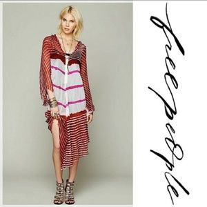 FREE PEOPLE Lovely In Stripes Silk Kaftan RARE